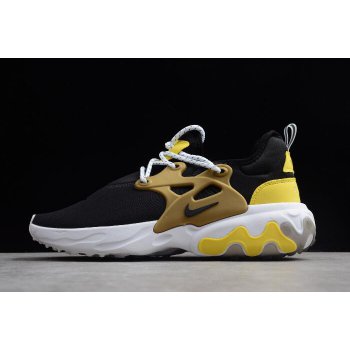Nike Presto React Black Yellow/White/Metallic Gold Running Shoes AV2605-001 Shoes